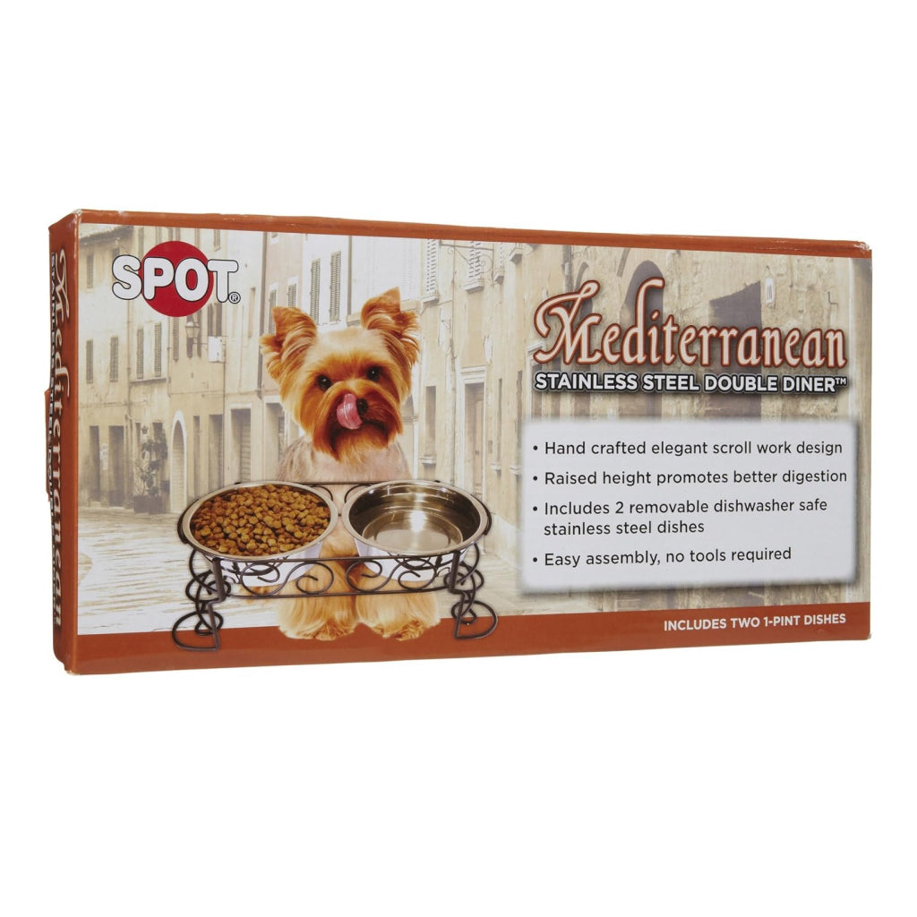 Ethical Mediterranean Old World Double Diner (1 pt) For Dog & Cat