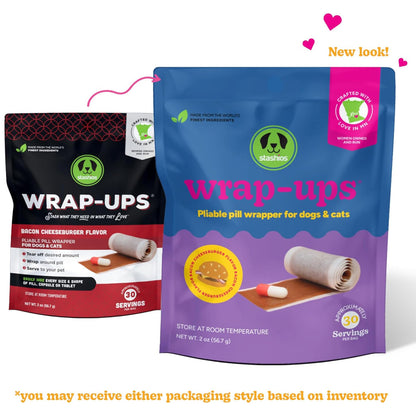 Stashios Wrap-Ups Bacon Cheeseburger Flavor Pill Wrapper for Dogs & Cats (2 oz)