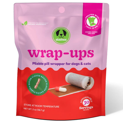 Stashios Wrap-Ups Bacon Flavor Pill Wrapper for Dogs & Cats (2 oz)