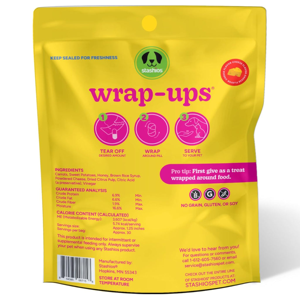 Stashios Wrap-Ups Cheese Flavor Pill Wrapper for Dogs & Cats (2 oz)