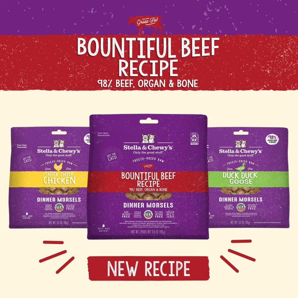 Stella & Chewy's Bountiful Beef Dinner Morsels Freeze-Dried Raw Food for Cats (8 oz)
