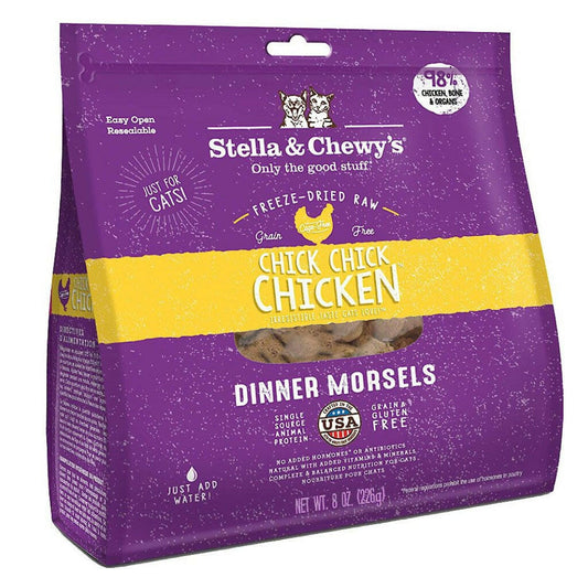 Stella & Chewy's Chick Chick Chicken Dinner Morsels Freeze-Dried Raw Food for Cats (8 oz)