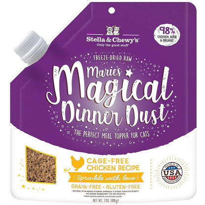Stella & Chewy's Marie’s Magical Dinner Dust Cage Free Chicken Recipe Freeze-Dried Cat Food Topper (7 oz)