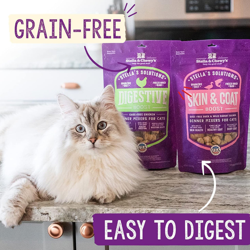 Stella & Chewy's Stella's Solutions Digestive Boost Cage-Free Chicken Freeze-Dried Meal Topper for Cats (7.5 oz)