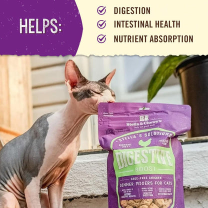 Stella & Chewy's Stella's Solutions Digestive Boost Cage-Free Chicken Freeze-Dried Meal Topper for Cats (7.5 oz)
