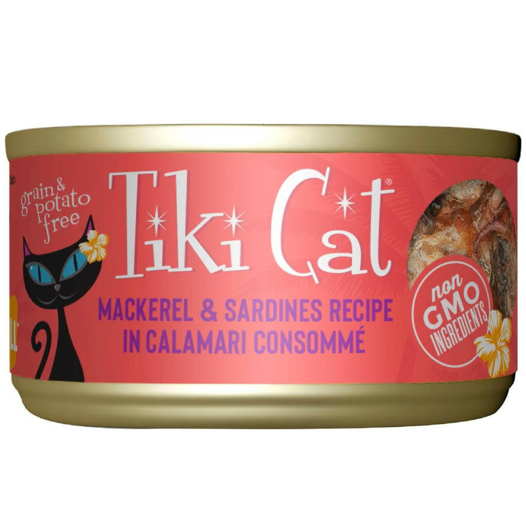 Tiki Cat Mackerel & Sardine Grain-Free Wet Canned Food For Cat (2.8 oz x 12 cans)