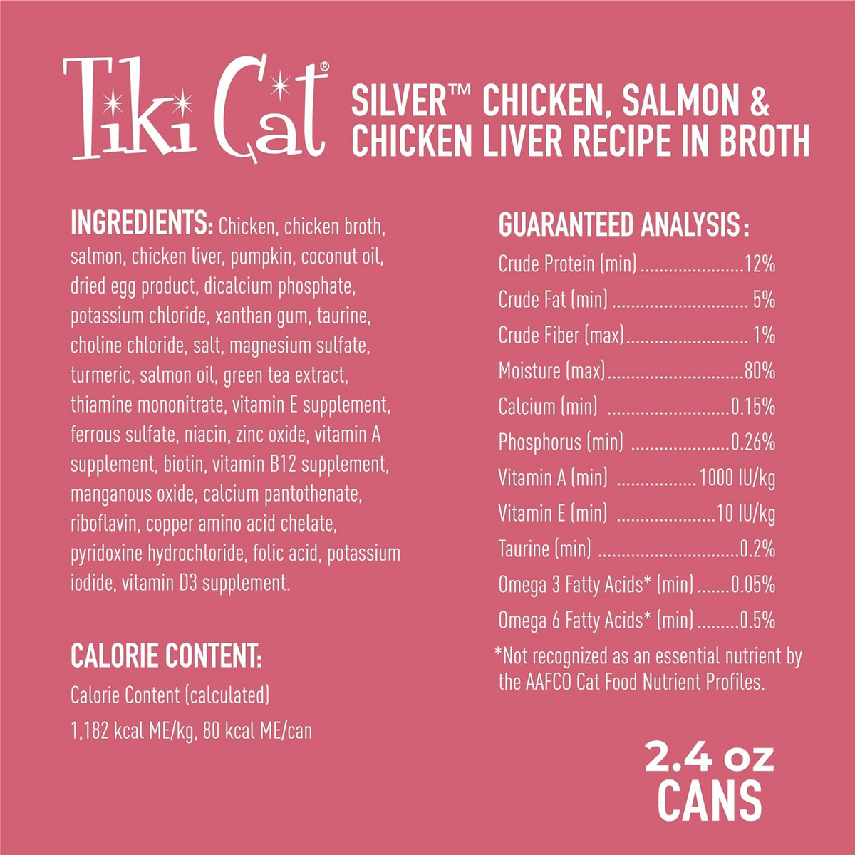 Tiki Cat Silver for Seniors Chicken & Salmon & Chicken Liver Mousse & Shreds (2.4 oz x 12 cans) - Wet Cat Food 5