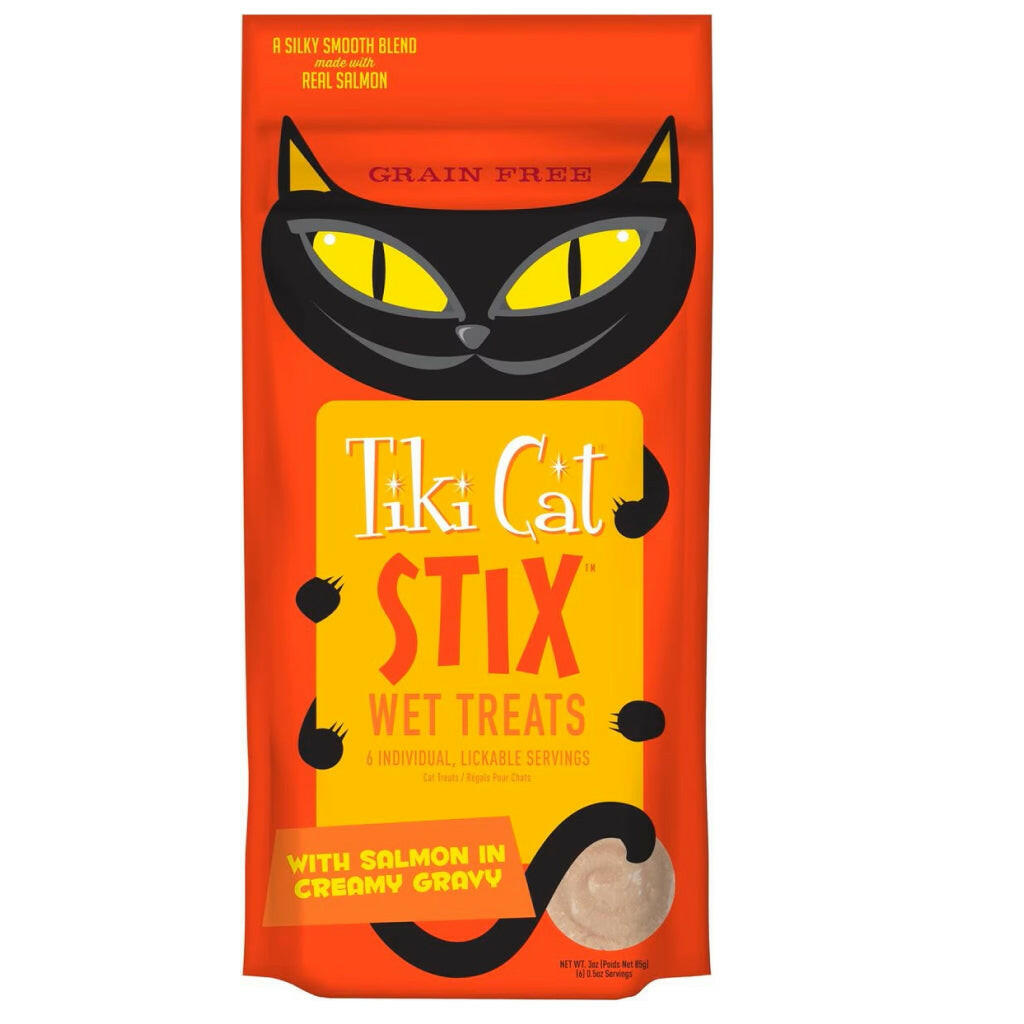 Tiki Cat Stix Treats Salmon Mousse Grain-Free Treats For Cats (0.5 oz x 6 tubes)