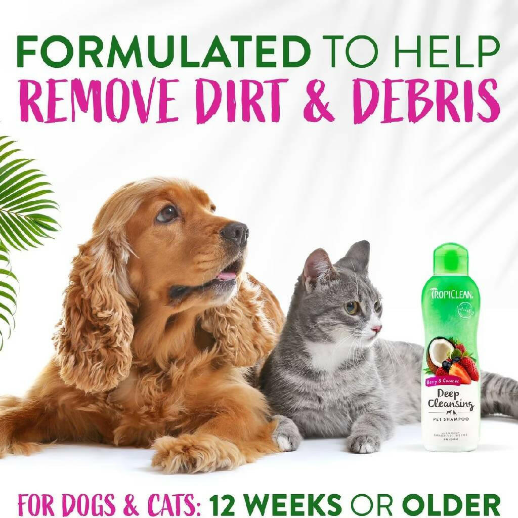 Tropiclean Coconut & Berry Deep Cleansing Shampoo For Pets (20 oz)