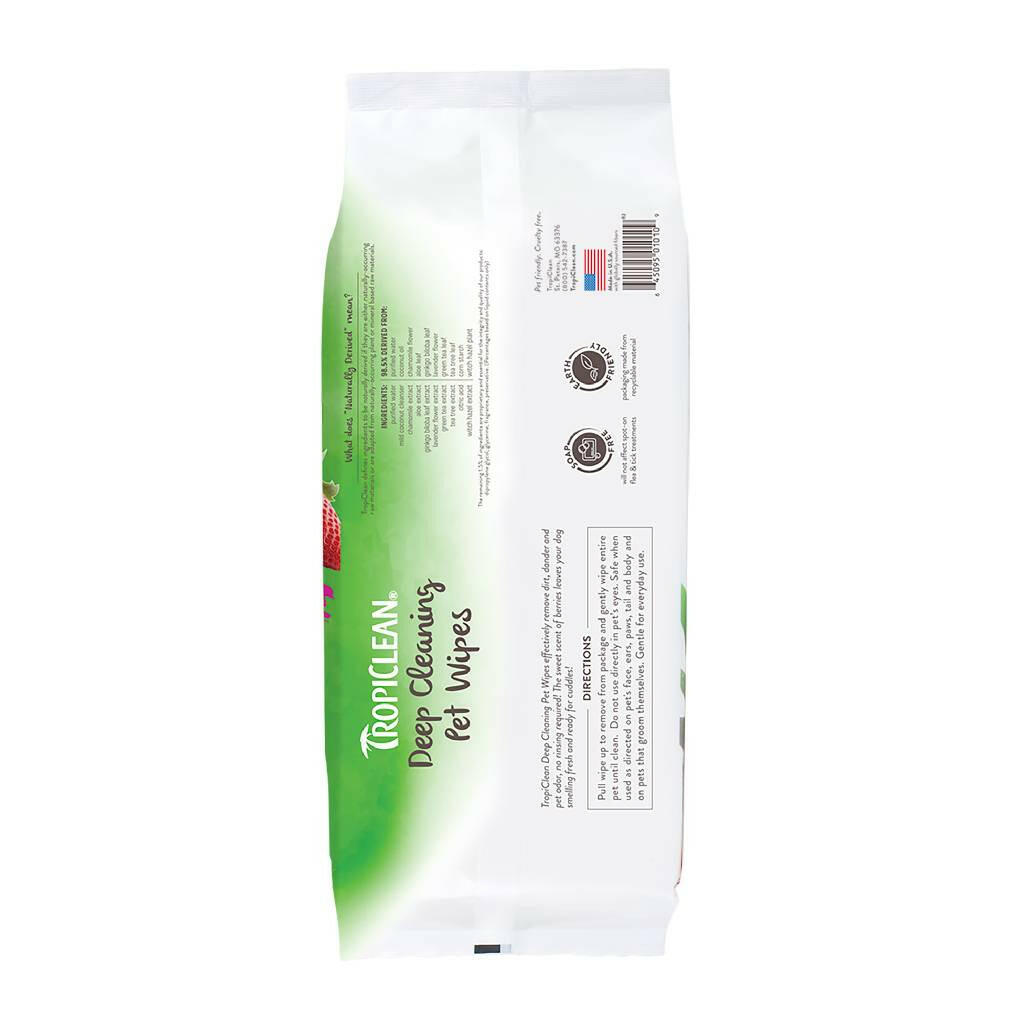 Tropiclean Deep Cleaning Pet Wipes (100 ct)