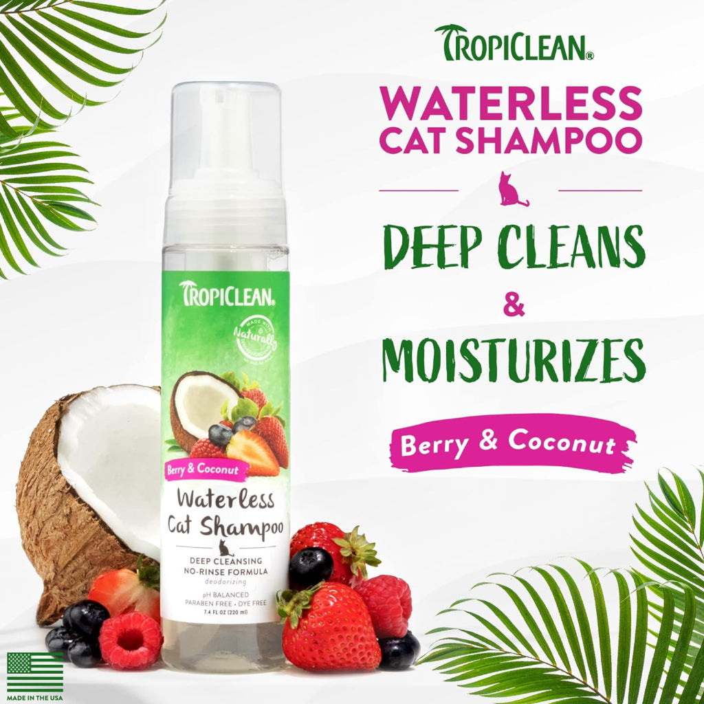 TropiClean Deep Cleansing Waterless Cat Shampoo (7.4oz)