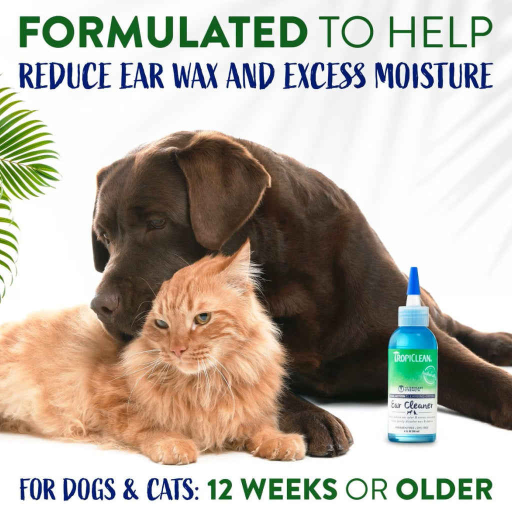 TropiClean Dual Action Ear Cleaner for Pets (4oz)