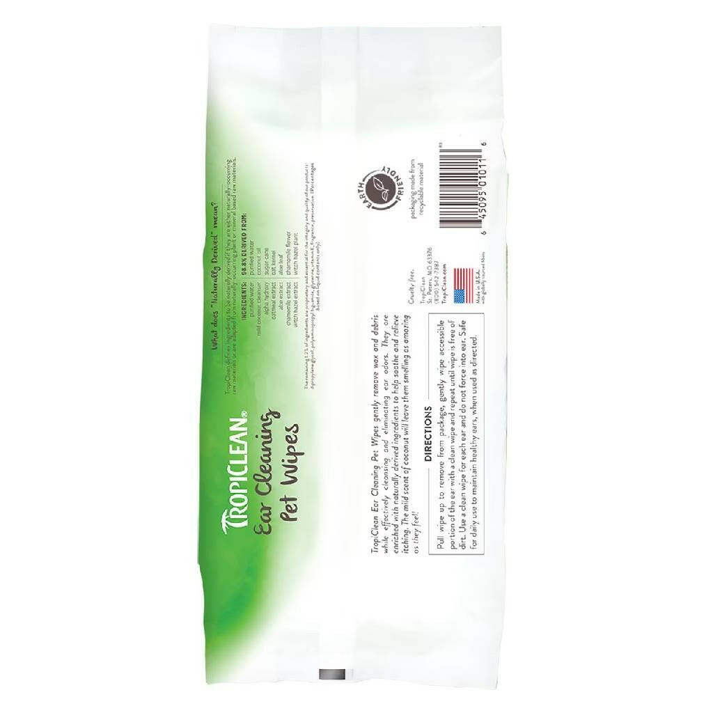 Tropiclean Ear Cleaning Wipes For Pets (50 ct)
