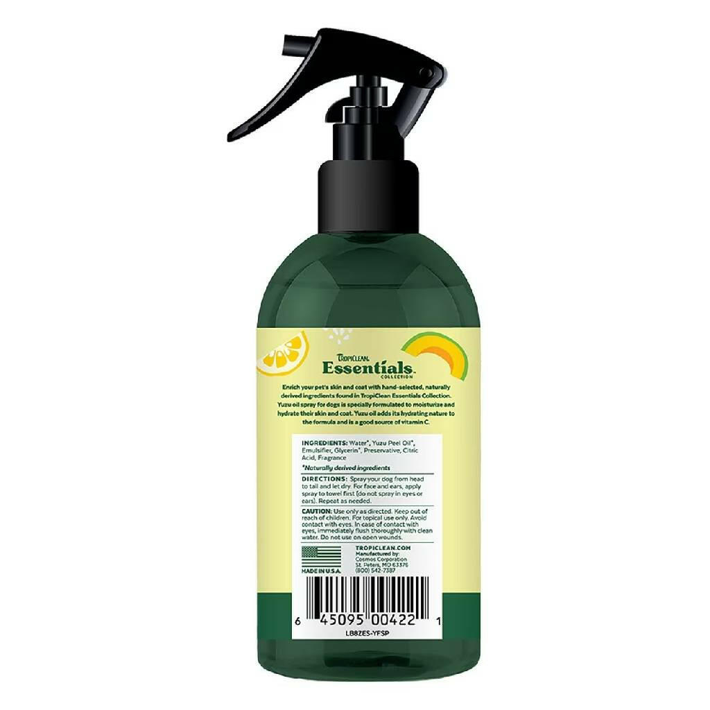 TropiClean Essentials Yuzu Fruit Deodorizing Spray For Dogs (8 oz)