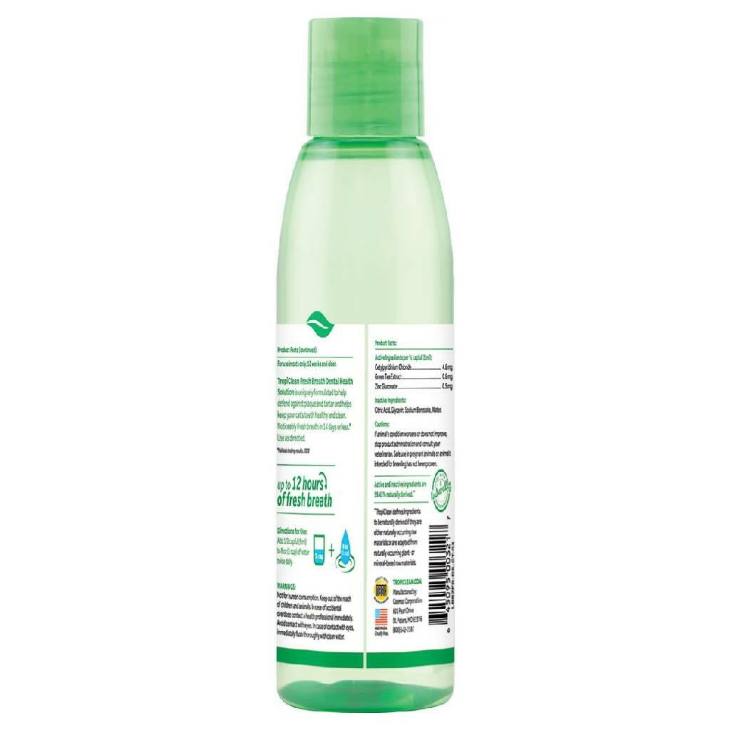 TropiClean Fresh Breath Dental Health Solution for Cats (8 oz)