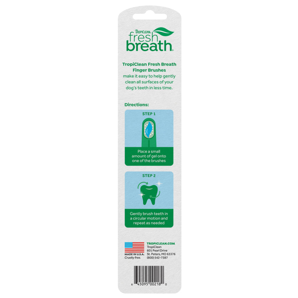 TropiClean Fresh Breath Finger Brushes for Pets- 2 pack