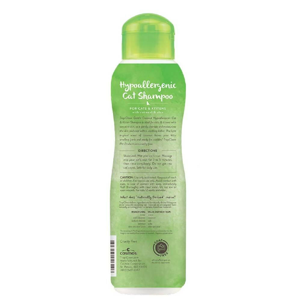 TropiClean Gentle Coconut Hypoallergenic Cat & Kitten Shampoo (12oz)