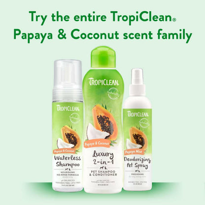 TropiClean Luxury 2-in-1 Papaya & Coconut Shampoo & Conditioner For Dogs & Cats (20 oz)