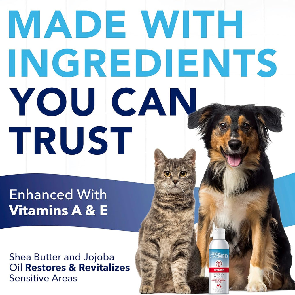 TropiClean OxyMed Restore Paw Pad Lotion for Dogs & Cats (4 oz)