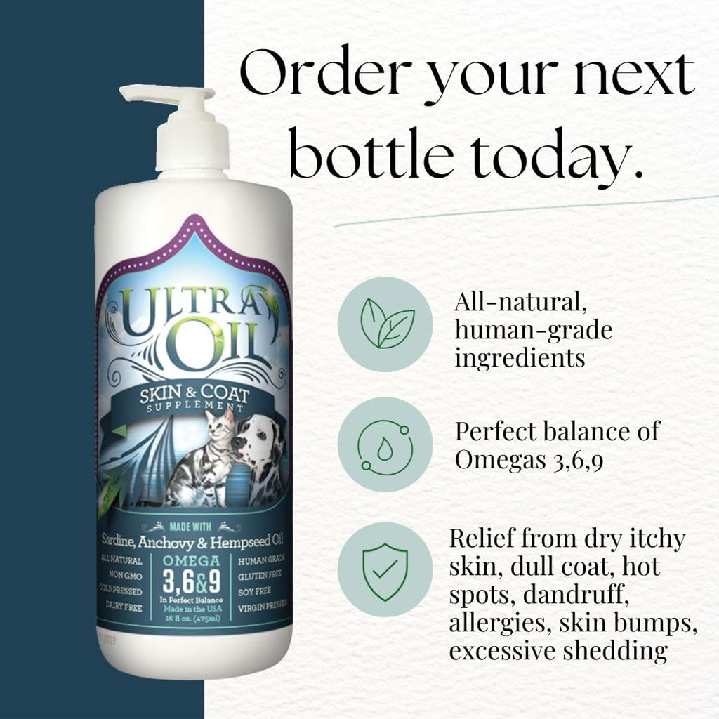 Ultra Oil Skin & Coat Supplement for Dogs & Cats