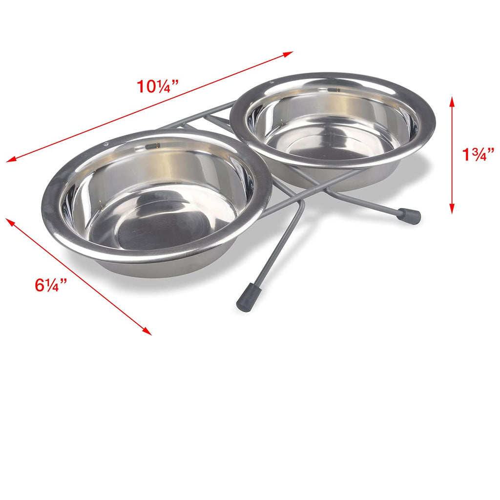 Van Ness Plastics Stainless Steel Double Dish w/Wire Rack