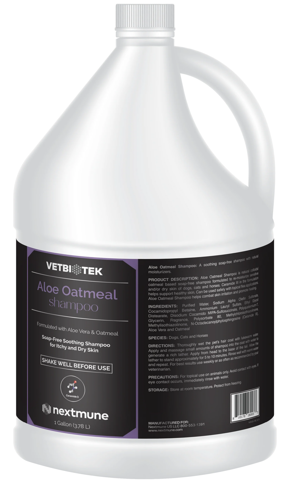 VetBiotek Aloe & Oatmeal Soothing Soap-Free Shampoo For Pets - Gallon - Pet Shampoo & Conditioner 2