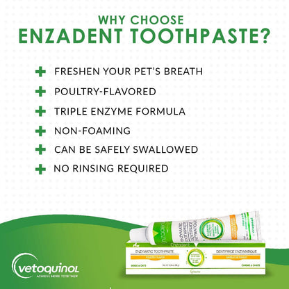 Enzadent Enzymatic Poultry-Flavored Toothpaste for Dogs & Cats (90g tube)