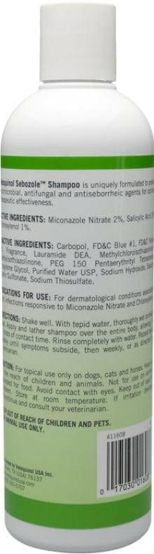 Sebozole Medicated Shampoo for Dogs, Cats & Horses