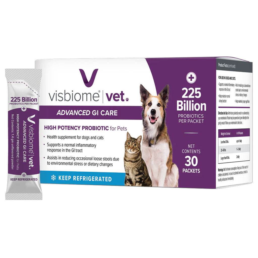 Visbiome Vet High Potency Probiotic Packets for Dogs & Cats, 30-count