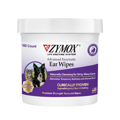 Zymox Advanced Enzymatic Ear Wipes for Dogs & Cats - 100 Count